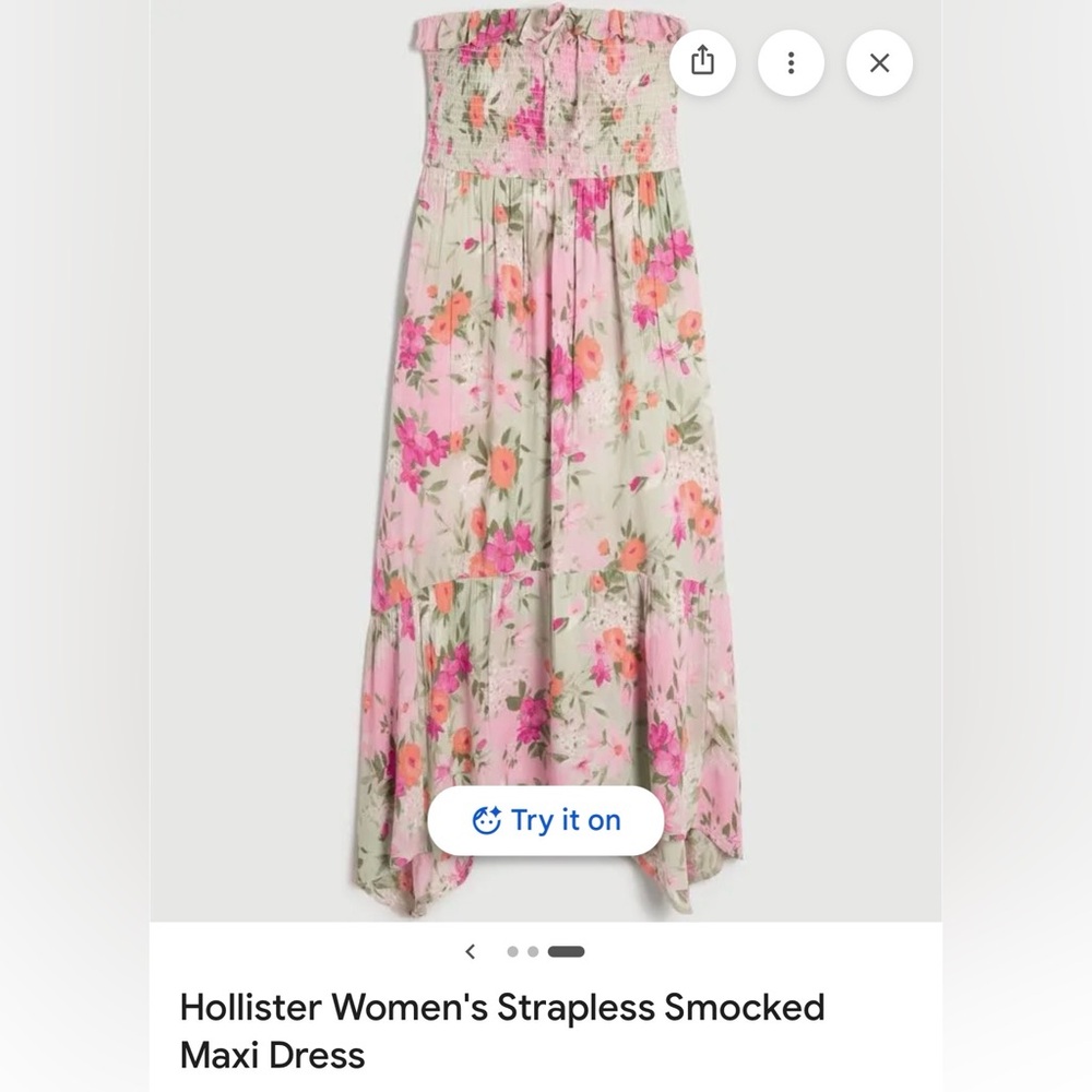 Hollister Pink Floral Tiered strapless